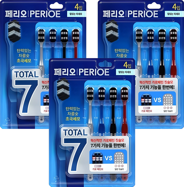 페리오 토탈7 칫솔, 4개입, 3개