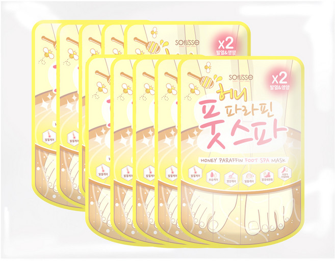 소프리스 허니 파라핀 풋스파 발열 풋팩, 1개입, 10개