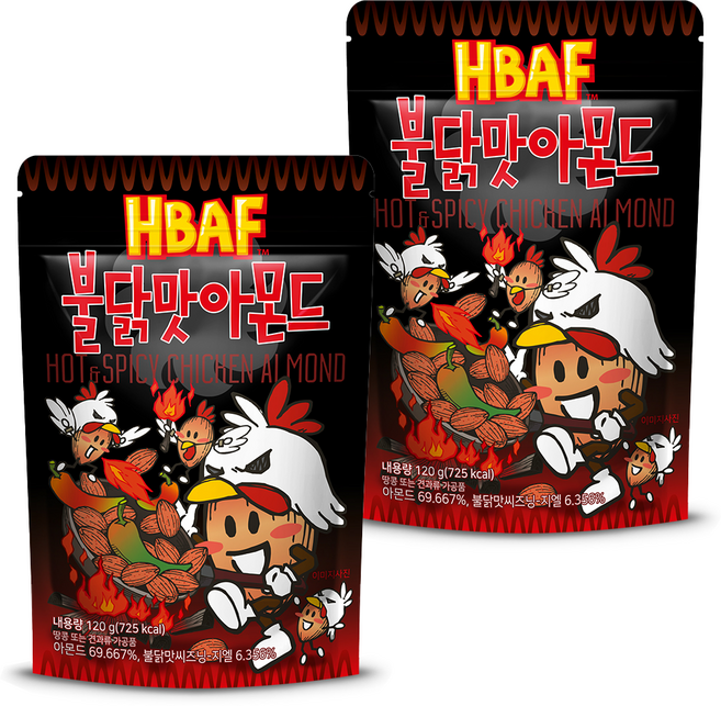 바프 불닭맛 아몬드, 120g, 2개