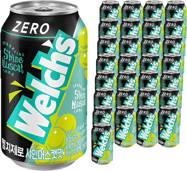 웰치스 제로 샤인머스캣맛, 355ml, 30개