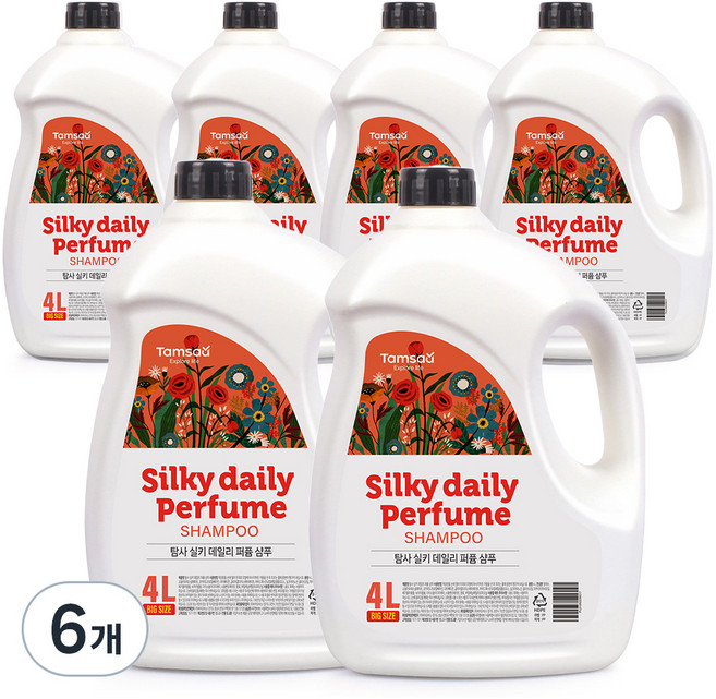 탐사 실키 데일리 퍼퓸 샴푸, 4L, 6개