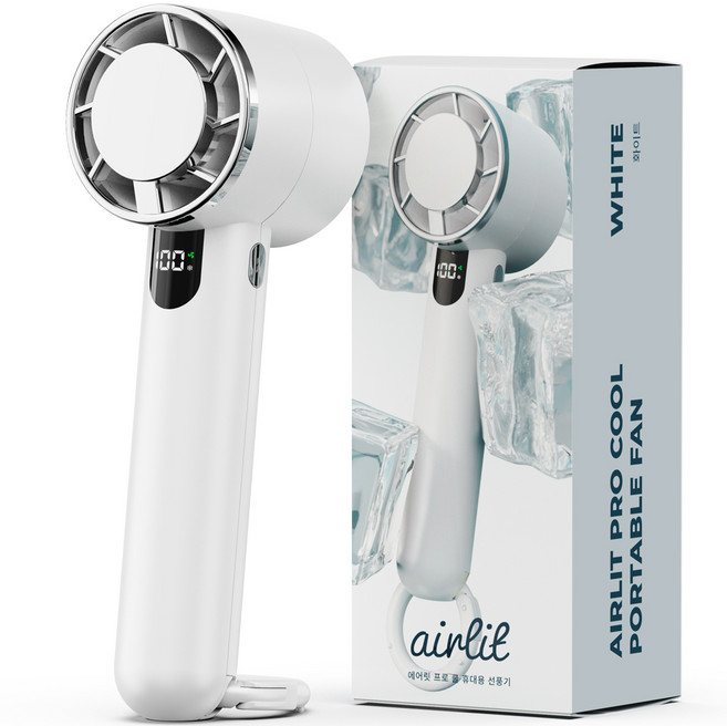 누아트 에어릿 프로 쿨 급속 냉각 3in1 무선 휴대용 선풍기, 화이트