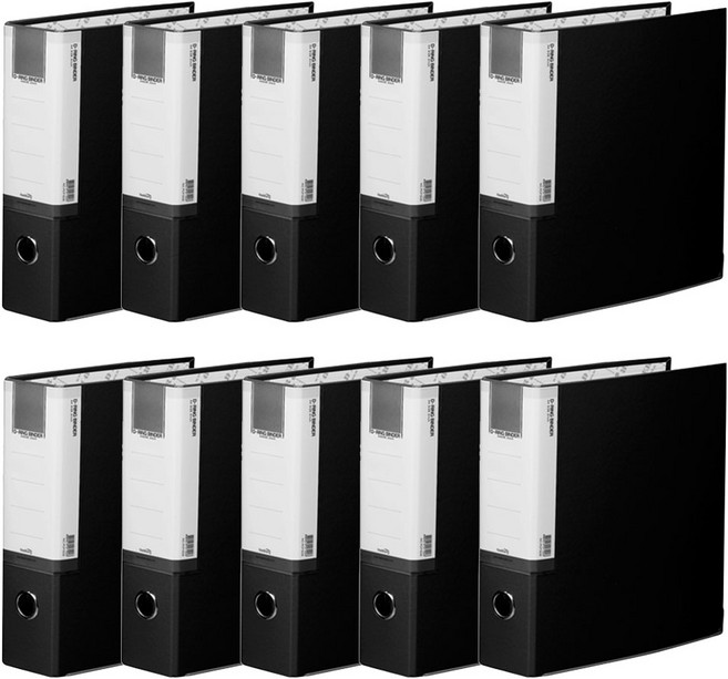 A4 합지 9CM 3공 D링 바인더 BR937, 흑색, 10개