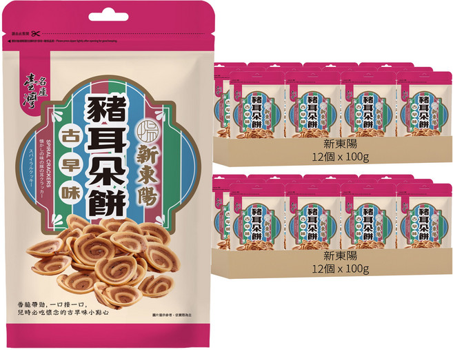新東陽 古早味豬耳朵餅, 24個, 100g