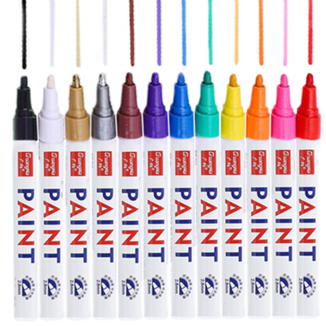 광나 페인트마카 14.5 x 9.3 x 3 mm 세트, 12색, 1개