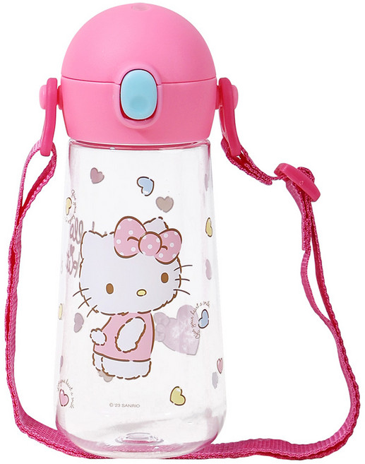 릴팡 더보틀 원터치 어깨끈 트라이탄 물통, 헬로키티, 470ml, 1개