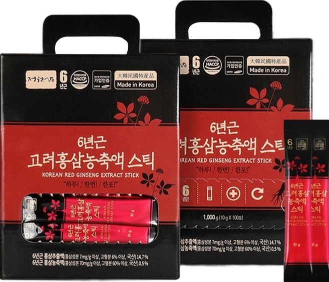 6위 - 정원삼 6년근 고려홍삼 농축액 스틱, 100회분, 2개