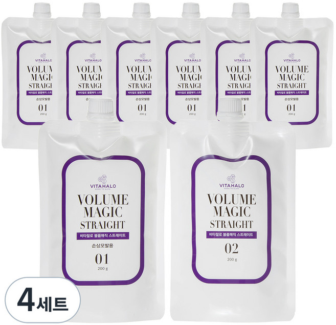 VITAHALO Volume Magic直髮燙髮膏 第1劑 200g+第2劑 200g, 4組