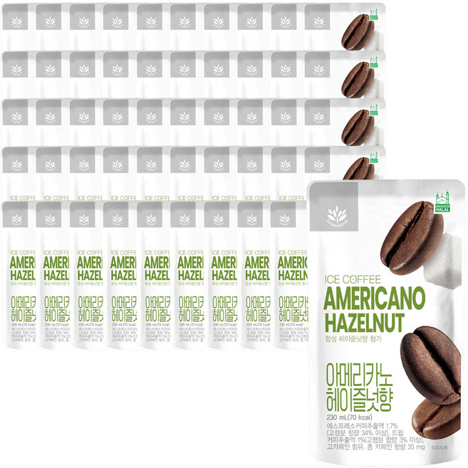 발란스그로우 헤이즐넛향 커피음료, 230ml, 50개