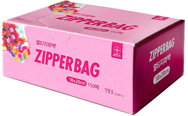 생활을그리다 다용도 투명지퍼백, 중(M), 150개입, 1개