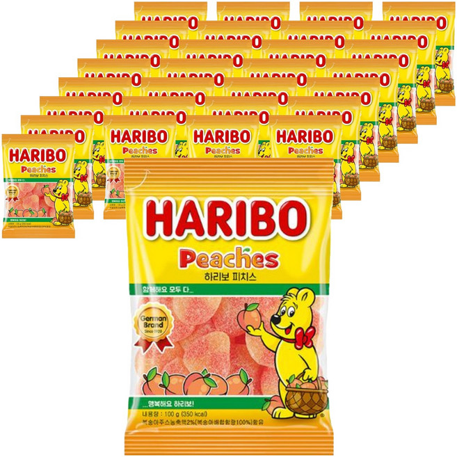 하리보 피치스 젤리, 100g, 30개