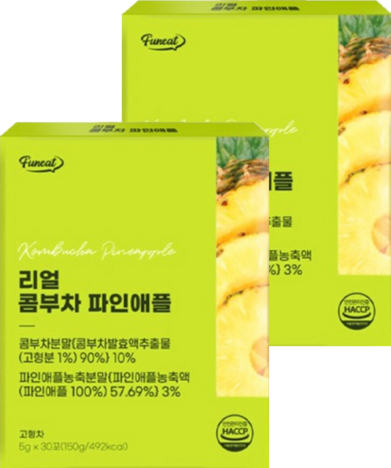 퍼니트 리얼 콤부차 파인애플맛, 5g, 30개입, 2개