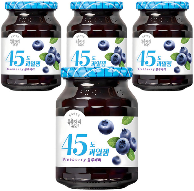 복음자리 45도 과일잼 블루베리, 350g, 4개