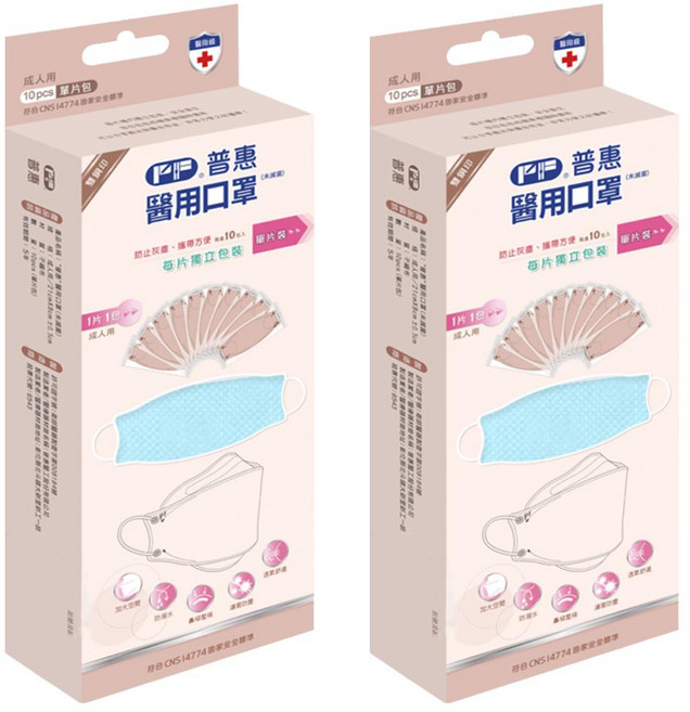 PERFECT 普惠醫工 韓版KF94 醫用口罩 成人款, 寶寶藍, 10片, 2盒