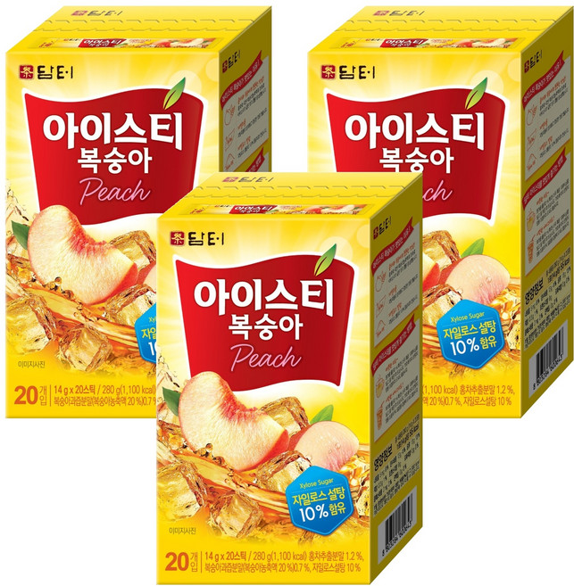 담터 복숭아 홍차, 14g, 20개입, 3개