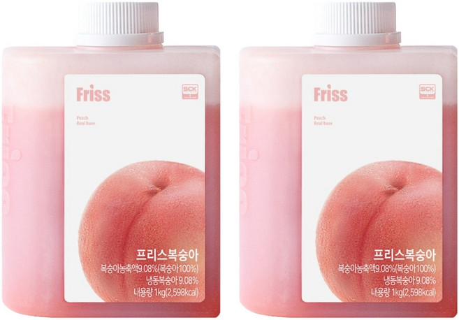 프리스 복숭아 농축액, 2개, 1kg