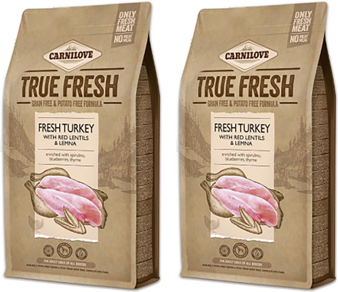 카니러브 어덜트 트루 프레시 강아지 사료, 칠면조, 1.4kg, 2개