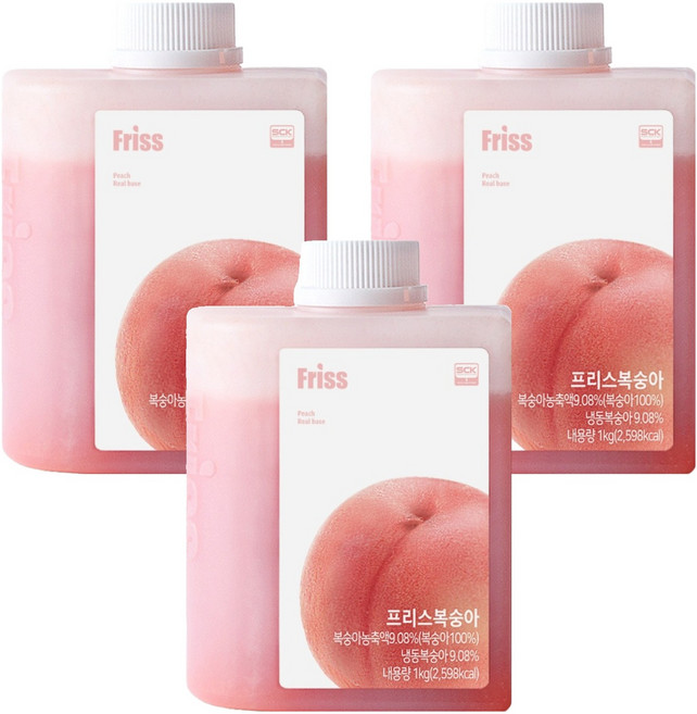 프리스 복숭아 농축액, 3개, 1kg