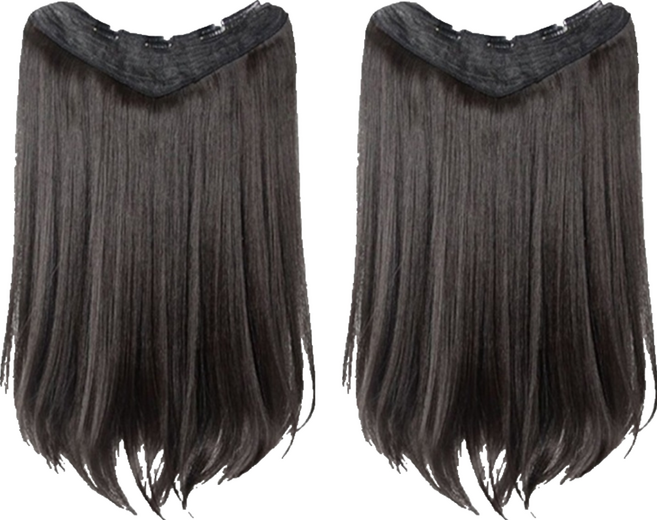 젤루나 긴생머리 셀프 헤어 붙임머리 똑딱이 반가발 HB-01, 1 내추럴블랙, 2개