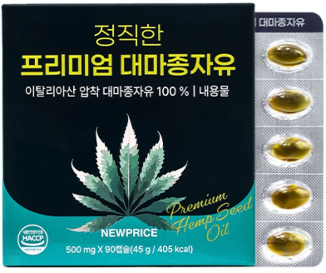 뉴프라이스 정직한 프리미엄 대마종자유 45g, 1개, 90정 - 쿠팡
