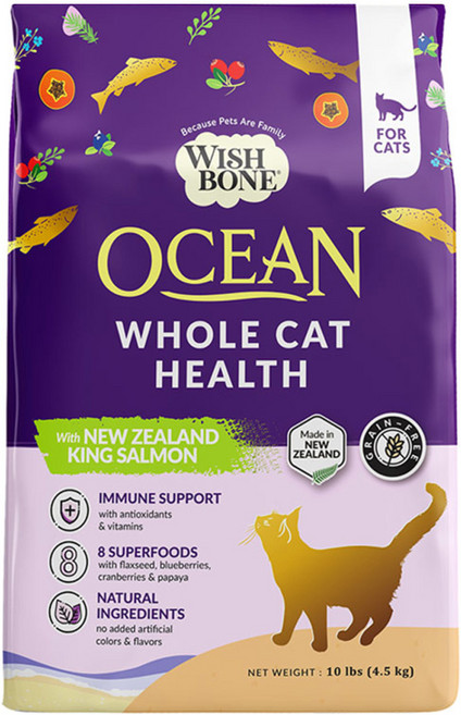 WISHBONE 香草魔法 全齡貓 香草糧, 4.5kg, 1袋, 國王鮭無穀