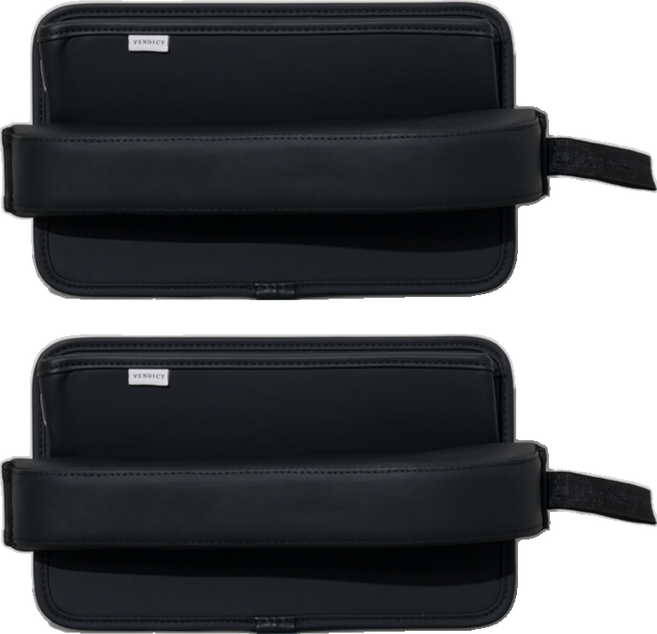 벤딕트 차량용 사이드 포켓 틈새 수납함 쿠션, 2개, 블랙