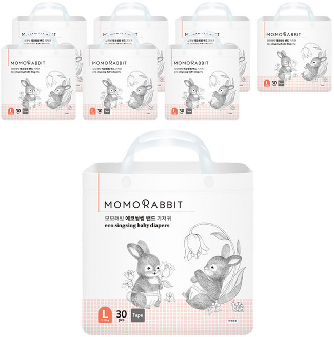 모모래빗 에코씽씽 밴드형 기저귀 아동공용, 대형(L), 240매