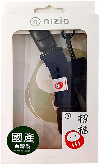 nIZio 招福二合一多用途奶嘴夾 棉材質 台灣產 21cm, 藏青藍, 1個