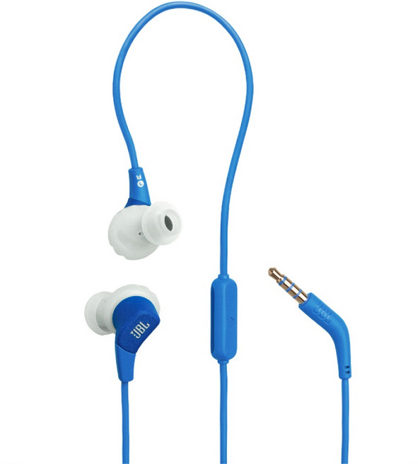 JBL 防水入耳式有線耳機, 藍色, Endurance Run 3