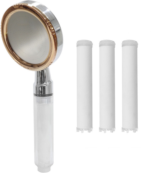 미리내 빅헤드 수압상승 정수필터 샤워기헤드 + 세디먼트 필터 3p, 1개