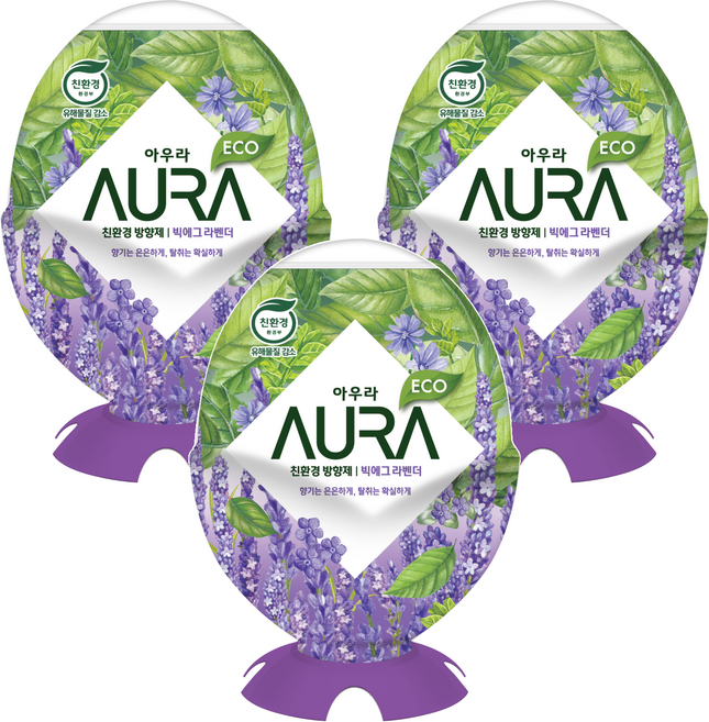 아우라 빅에그 실내용 방향제 라벤더, 440ml, 3개, 라벤더향