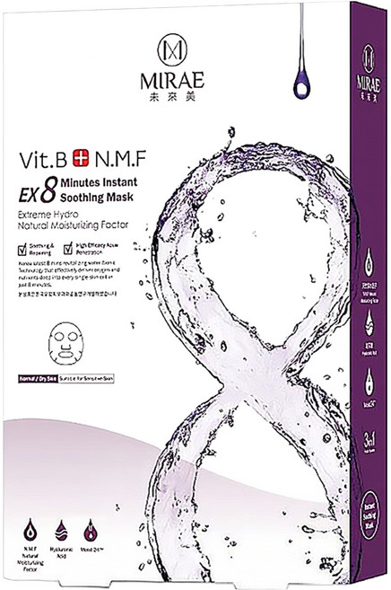 MIRAE 未來美 台灣公司貨 EX8分鐘極速舒緩面膜, 5片, 1盒