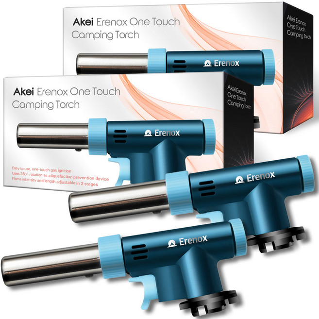 아케이 에레녹스 원터치 캠핑토치, 혼합색상, 2개