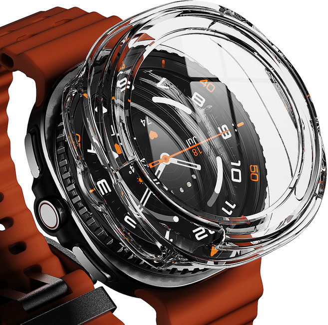 빅쏘 레빅스킨 풀커버 9H 강화유리 일체형 변색없는 초슬림 갤럭시워치 액정 보호 하드 케이스, 투명, 1개