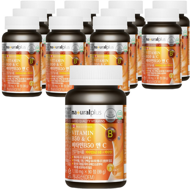 naturalplus 維他命B50與C, 90錠, 12個