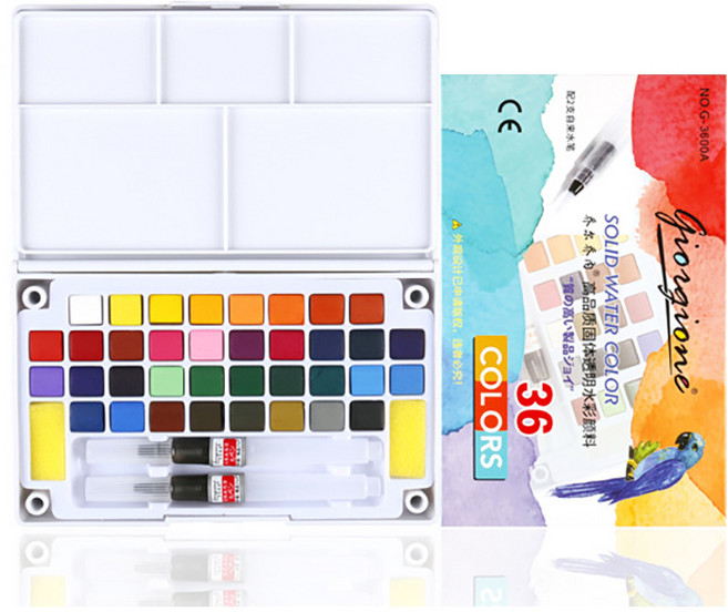 조르조네 워터칼라 고체 물감 팔레트 세트, 36색