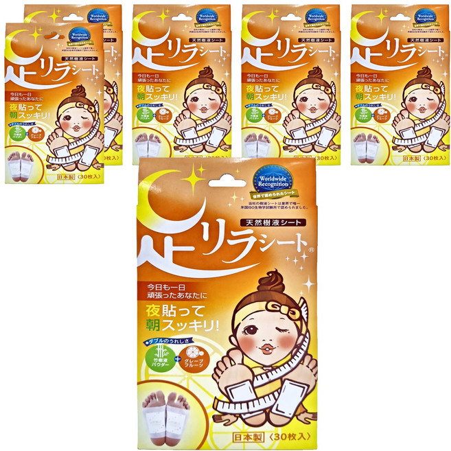 Ashirira 樹之惠 天然樹液足底舒緩貼布 葡萄柚香味, 30片, 6盒