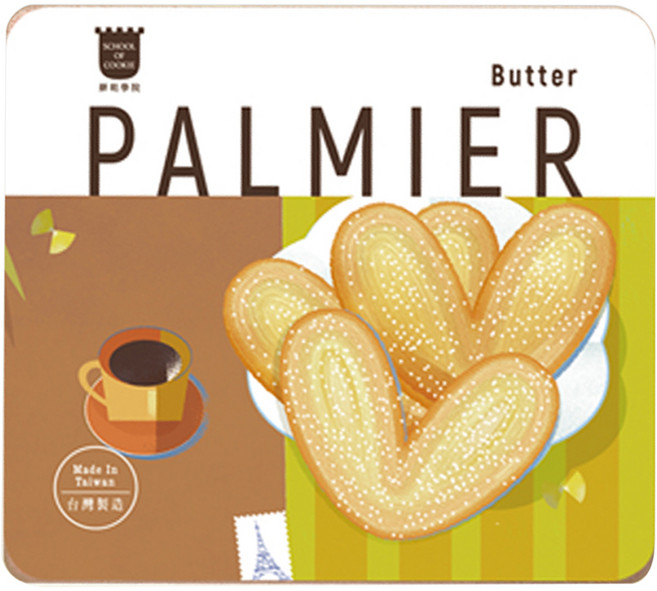 School of Cookie 台灣優格餅乾學院 天然奶油蝴蝶派鐵盒餅乾, 200g, 1個