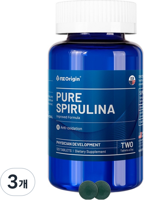 엔젯오리진 퓨어 스피루리나 60g, 3개, 120정