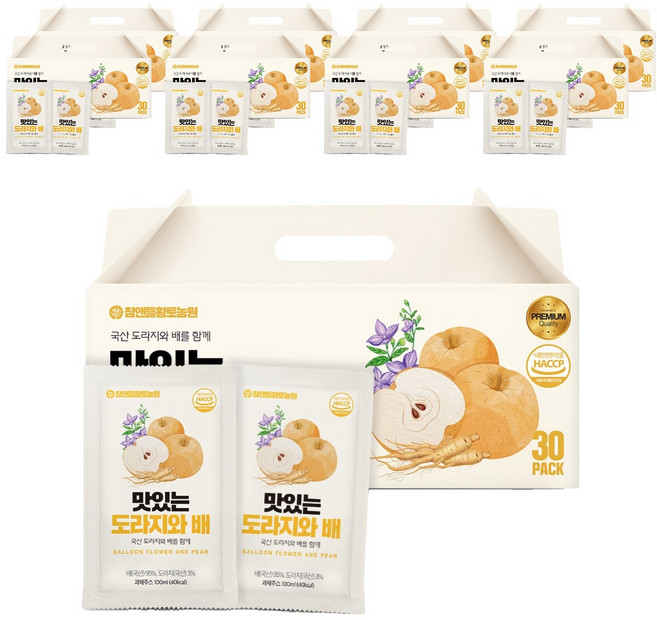 참앤들황토농원 맛있는 도라지와 배, 100ml, 270팩