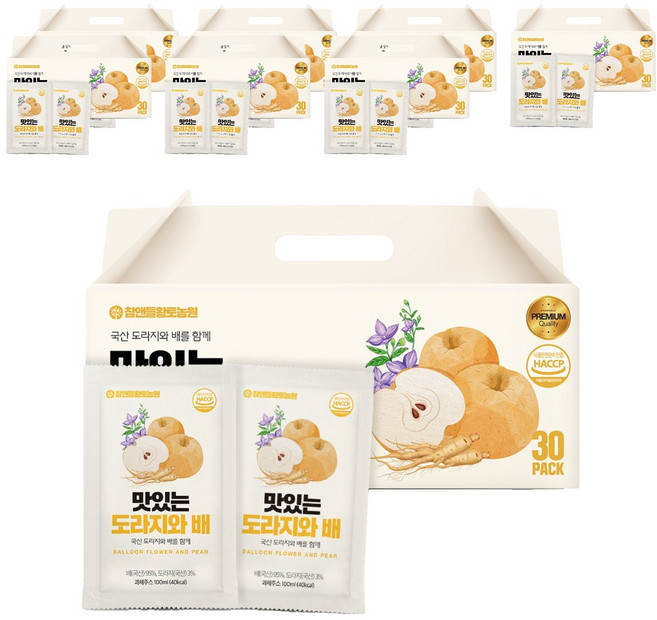 참앤들황토농원 맛있는 도라지와 배, 100ml, 240팩