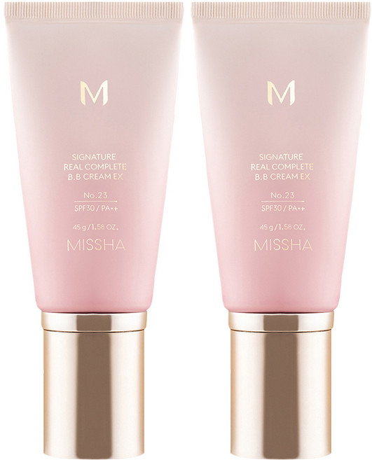미샤 M 시그너처 리얼 컴플릿 비비크림 EX SPF30 PA++, 23호 차분한 베이지, 45g, 2개