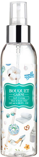 부케가르니 프레그런스드 헤어&바디미스트 소프트코튼, 1개, 145ml