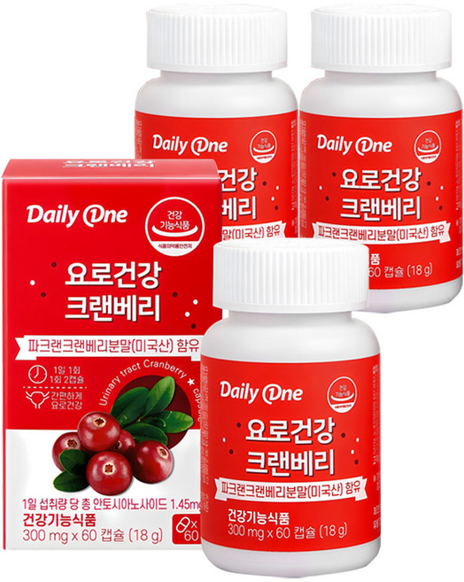 每日一泌尿道健康蔓越莓, 60顆, 3瓶