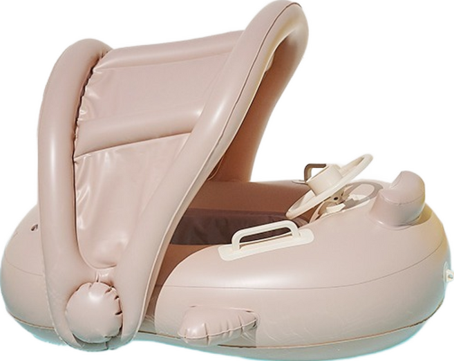 아띠래빗 빵빵 아기 물놀이 보행기튜브, 브라운 비행기, 1개