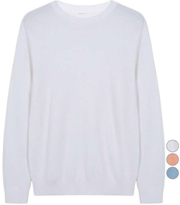 바쏘옴므 남성용 트위드 라운드 니트 WSY1WR0