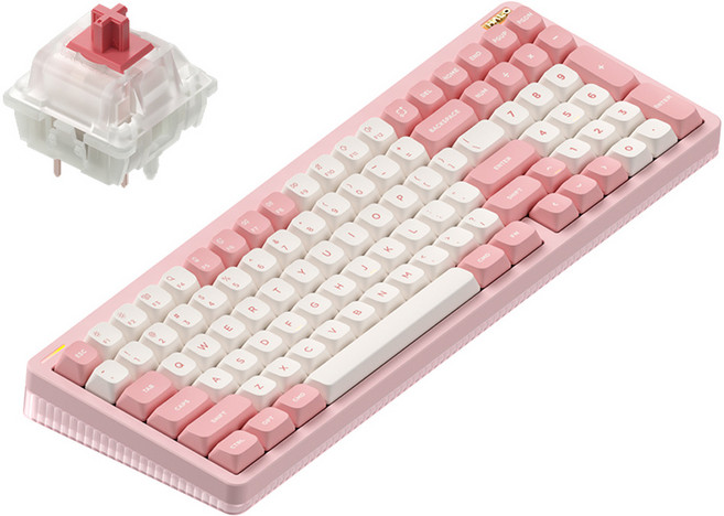 누피 저소음 블루투스 유무선겸용 기계식 키보드, 사쿠라 피즈, Halo96 V2(영문 각인), 저소음 적축