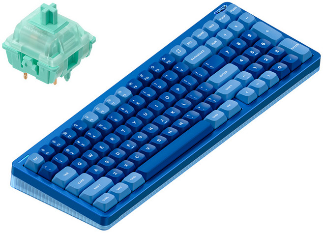 누피 저소음 블루투스 유무선겸용 기계식 키보드, 블루 라군, Halo96 V2(영문 각인), 민트축