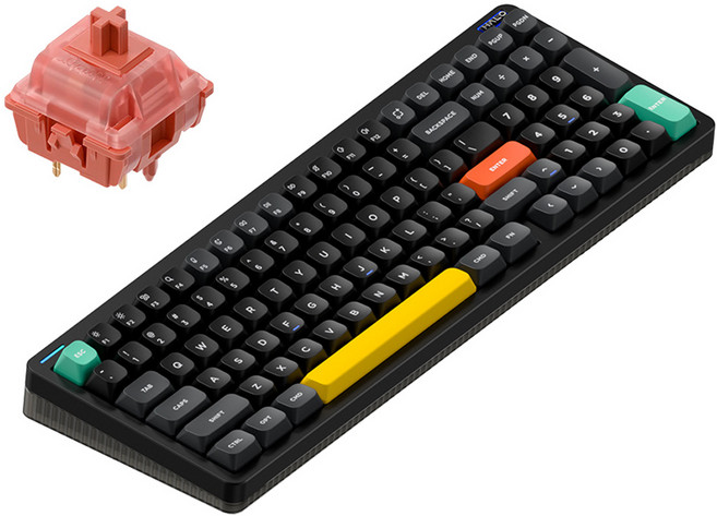 누피 저소음 블루투스 유무선겸용 기계식 키보드, 옵시디언 블랙, Halo96 V2(영문 각인), 라즈베리축