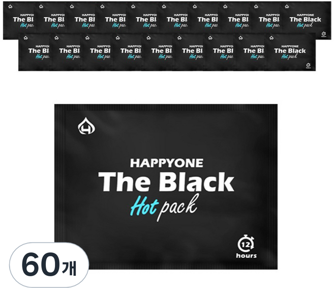 해피원 프리미엄 포켓용 핫팩 더블랙 80g, 60개